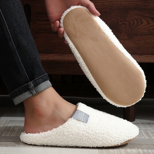 <span class=keywords><strong>Chaussons</strong></span> d'intérieur chauds en polaire Teddy pour femme, à bout fermé, semelle souple en daim, antidérapants et silencieux, pour l'hiver et l'automne - Product Image 3