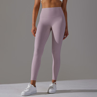 Pantalon de yoga taille haute, longueur genou, en tissu brossé double face, respirant, effet seconde peau, sans coutures gênantes, uni, effet push-up
