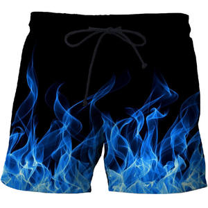 Venta caliente Flame Beach Pants Summer Men's and Women's Shorts Fun 3D Printed Transpirable Sports Swimming Pants Men's - Product Image 3
