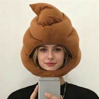En stock, accessoires de cosplay, chapeau amusant et mignon de dessin animé pour Halloween, capuche de caca, accessoires de tournage de dessin animé créatifs, chapeaux d'hiver pour fête