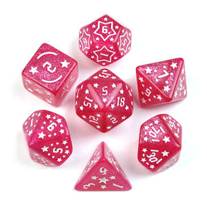 Ensemble de dés DND à cinq branches, 7 pièces, dés de jeu de rôle, paillettes étoilées, dés polyédriques D&D pour jeu de table Dungeons and Dragons - Product Image 6