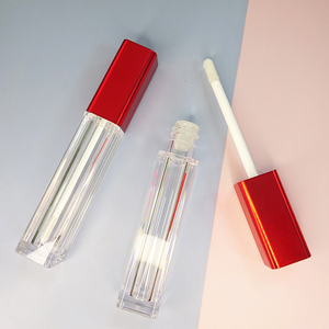 Shiny <b>Square</b> Thick Wall 6ML Red Top Clear Bottle Packaging Empty Lip Gloss Tubes <b>Plastic</b> Cosmetic Lipgloss <b>Container</b> - Product Image 6