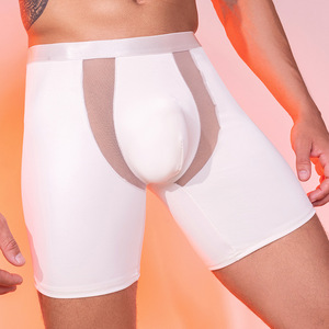 Nuovo <span class=keywords><strong>Boxer</strong></span> Sexy da <span class=keywords><strong>uomo</strong></span> Sexy in finta pelle traspirante slip Night club Shorts sottile aderente biancheria intima 3254 - Product Image 4