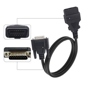 定制16针OBD2公到DB15公接口扩展连接电缆OBD 2到db15数据电缆 - Product Image 1