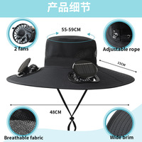 Topi Anti-Ultraviolet Modern untuk Memancing di Musim Panas, Pelindung dari Sinar Matahari dan Kipas Pendingin Udara untuk Acara Ulang Tahun