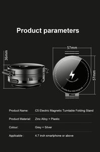 Drop Shipping C5 Magnetic Phone Holder Compatible for Magnetic 15W Car Mount Stable Metal <b>Hook</b> <b>Clip</b> Fit for Phone Car Charger - Product Image 2