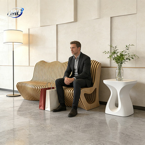 Banco Modular Paramétrico de Madera de Caucho, Asientos Modernos para Exteriores, para Patio de Villa, Uso Comercial, Duradero y Ecológico - Product Image 5