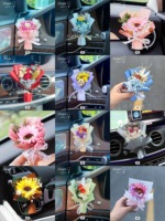 Dekorasi Lubang Udara Mobil Hari Valentine/Hari Ibu, Buket Mini Kecil Rumput Pampas Kering Alami Ramah Lingkungan untuk Pernikahan