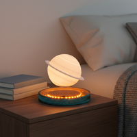 Nouvelle boule de lune à lévitation magnétique LED Saturne, trois niveaux de luminosité, ornement d'ambiance, cadeau de Noël et d'anniversaire