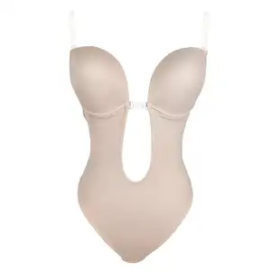 Body da donna con etichetta privata intimo snellente scollo a V Body intero Shapewear con reggiseno Body Shaper per donna