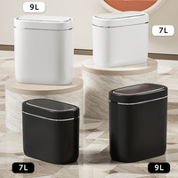 Poubelle de salle de bain sans contact 7L 9L, étanche, alimentée par batterie USB, en plastique, avec capteur automatique, pour usage intensif, poubelle intelligente