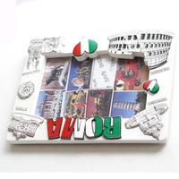 Vente en gros de cadres photo de graduation en résine époxy avec design personnalisé Rome Italia souvenir mignon pour enfants