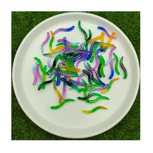 Gradient Colorful Worm Insect Acrylic Plastic Ornaments Figures For Scrapbooking Phone Case Jewelry Making Findings Supplier
