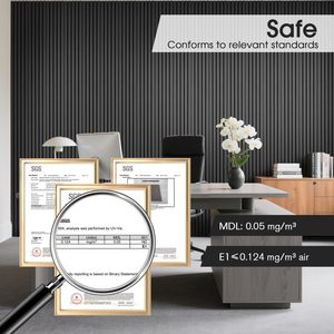 Hiện đại Slatted Polyester Acoustic <span class=keywords><strong>Panels</strong></span> cho tư nhân Nhà hát hội trường & phòng ngủ với tăng cường hấp thụ âm thanh - Product Image 4