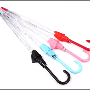 Manual Open Solid Blue Dome Transparent PVC Fabric-Straight Umbrella Metal Fiberglass <b>Frame</b> 102cm Diameter Business Gifts Modern - Product Image 3