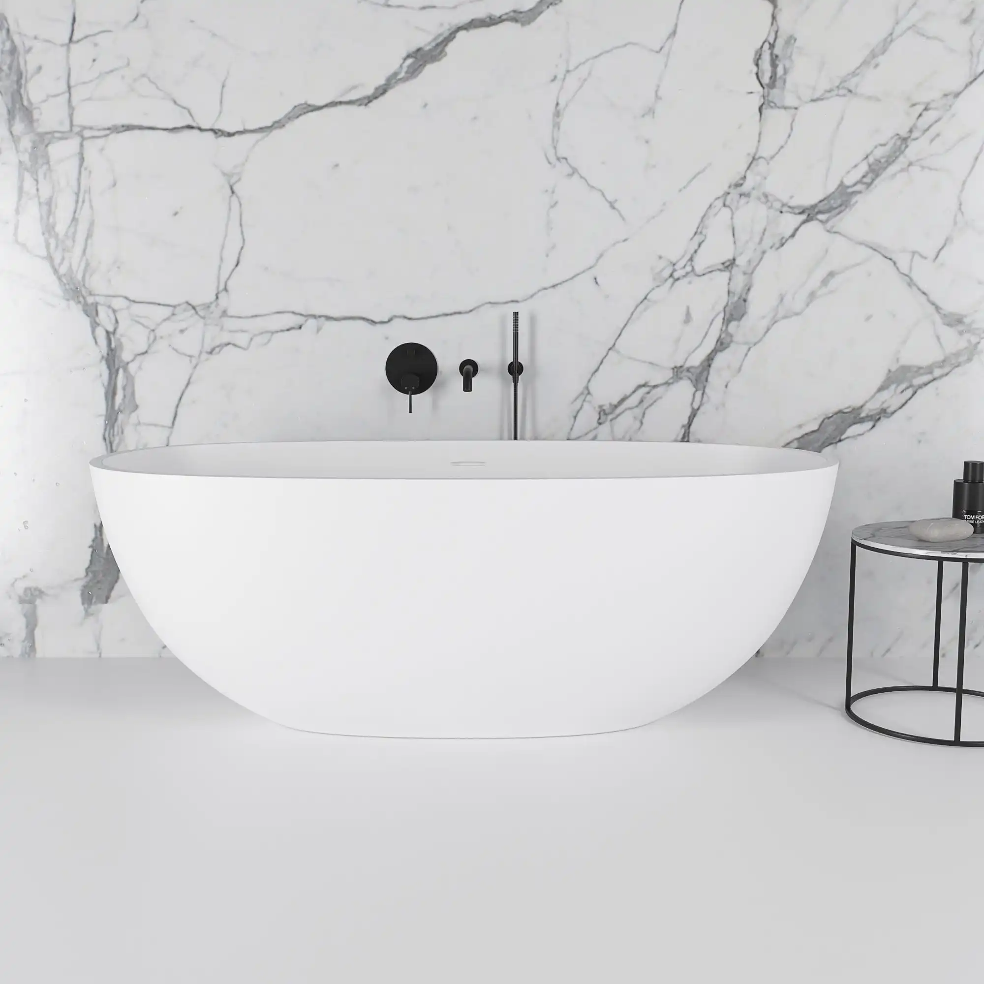 Modern Style High Safety Resin Artificial Stone Solid Surface Durable Comfortable Freestanding Bathtub