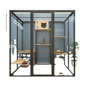 Grande cage pour <span class=keywords><strong>chat</strong></span> d'intérieur, balcon en verre, maison pour <span class=keywords><strong>chat</strong></span> de luxe, enclos pour animaux de compagnie avec une grande pièce - Product Image 5