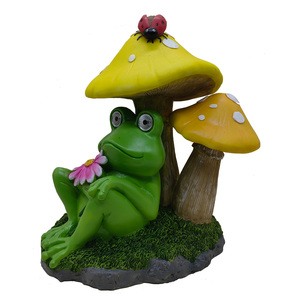 Estatua de Rana de Jardín para Decoración Exterior, Figura de Rana de Resina con Gran Esfera Mágica y Luces LED Solares, Decoración Exterior Impermeable - Product Image 4