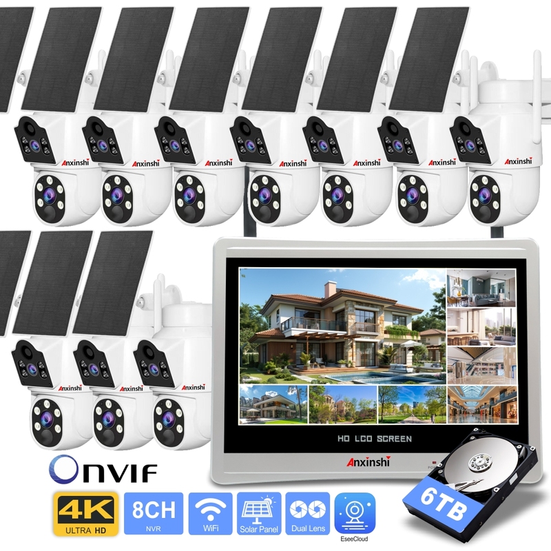 10CH Solar Security Camera Kit 4K