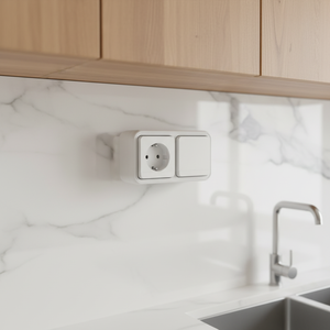 Enchufe Schuko Vertical Profesional con Interruptor de 1 Vía <span class=keywords><strong>y</strong></span> 2 Posiciones, IP55 Impermeable, 16A, Centro de Alimentación para Exteriores, <span class=keywords><strong>Jardín</strong></span> <span class=keywords><strong>y</strong></span> Taller - Product Image 1