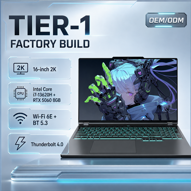 RTX 5060 8G Gamer WIFI 6E 13th Gen 16.1 Inch 2K 2560*1600 Intel Core I7 13620H Thunderbolt 4 Gaming Laptop with Graphics Card