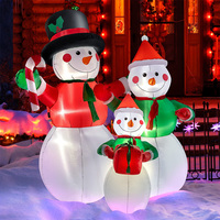 Ourwarm 10FT bonhomme de neige famille père noël led décorations extérieures arc boule bonbons grinch géant gonflable poupée de noël
