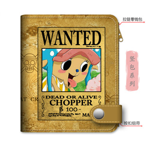 Portafoglio all'ingrosso One Piece Luffy in PU con cerniera, simpatico cartone animato giapponese per uomo - Product Image 3