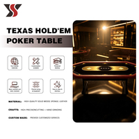 YS Luxuriöser Moderner Maßgefertigter Holz-Oval-Casino-Pokertisch für Texas Hold'em mit Goldkantigen Konischen Beinen