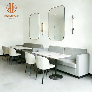 Set Tavolo e Sedie in Marmo per Ristorante e Caffetteria, Divano, Panca e Sedute per Arredamento Bar - Product Image 1