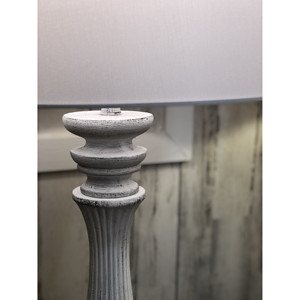 HMS 63 moderna lampada da terra in resina bianca con tessuto bianco Drum Shade LED E27 Base in vetro corpo blu rosso opzioni di decorazione - Product Image 5