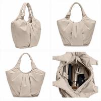 Sac à main plissé en nylon léger et tendance, sac fourre-tout décontracté et portable pour femme