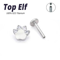 G23 ASTM F136 Titane Griffe de chat mignon Zircon Pierre de protéine Ongles d'oreille Ongles de nez Ongles de lèvre Bijoux de piercing corporel