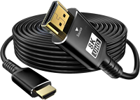 Câble HDMI 2.1 8K 48 Gbps, câble optique actif AOC, 4 cœurs, fibre optique OM3, cordon HDMI avec puce en silicium allemande pour jeux vidéo et téléviseurs