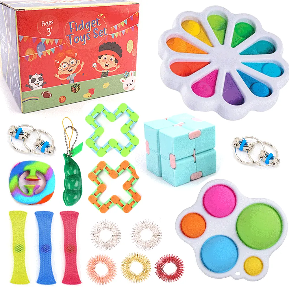 0101 imballaggio personalizzato all'ingrosso autismo Fidget Controller Figit Toy Kit Pack giocattoli antistress sensoriali Fidget Set con scatola