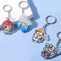 Porte-clés Anime Unique en Plastique Acrylique, Style Dessin Animé, Imprimé Numérique UV, Étanche, avec Hologramme Étoilé et Impression Holographique