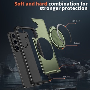 PC+TPU+Aleación de Zinc Tipo <span class=keywords><strong>O</strong></span> 360 °   Soporte giratorio con sonido mecánico + cubierta de teléfono de chapa de hierro para Samsung S26 S26 Plus S26 <span class=keywords><strong>Ultra</strong></span> - Product Image 4