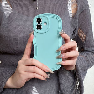 <span class=keywords><strong>Coque</strong></span> de téléphone ondulée et texturée pour <span class=keywords><strong>iPhone</strong></span> 14 13 12 <span class=keywords><strong>11</strong></span> <span class=keywords><strong>Pro</strong></span> <span class=keywords><strong>Max</strong></span> 15 16, cadre incurvé <span class=keywords><strong>beige</strong></span>, blanc, violet, style coréen, effet bonbon - Product Image 4