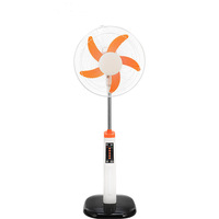 Ventilateur sur pied électrique solaire rechargeable HELIOS SF-8516 de 16 pouces avec ampoules LED, moteur sans balais, panneau solaire, 5 vitesses, longue autonomie