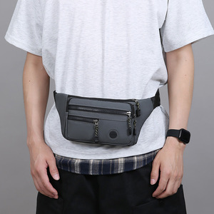 Men's Fanny Pack Multi Layer Waterproof Lightweight Outdoor Travel Waist Bag Army Green Black Grey Dark Blue - Product Image 2