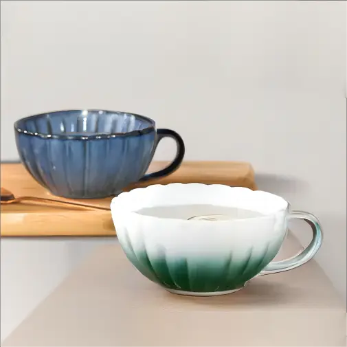 2024 populaire en gros Logo personnalisé tasse à thé en céramique ensemble sensible à la chaleur couleur changeante tasse à café