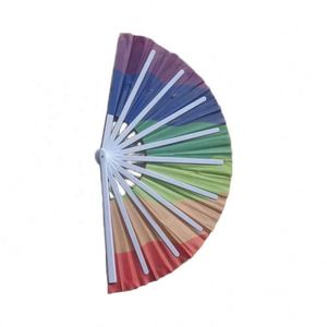 Wholesale 13-Inch Rainbow Folk Art Plastic Hand Fan 33cm Large Classic Traditional for Halloween Christmas Parties Business - Product Image 6