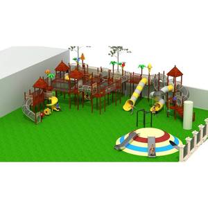 Grande aire de jeux en <span class=keywords><strong>bois</strong></span> pour jardin, nouveau design, tour de jeu pour enfants avec plusieurs toboggans - Product Image 1