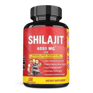 Capsules de Shilajit OEM 6550MG, Ashwagandha, stimulant du système immunitaire, propriétés antioxydantes, booster d'endurance, capsules de Shilajit - Product Image 1