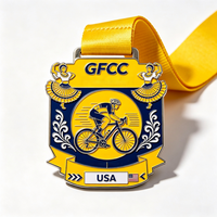 Médaille de cyclisme sportive personnalisée en alliage de zinc pour compétition de vélo, souvenir de course
