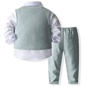 Traje de 3 Piezas <span class=keywords><strong>para</strong></span> Niños Catpapa, Camisa, Chaleco, Corbata de Moño y Pantalones, Traje Formal <span class=keywords><strong>para</strong></span> Niños, <span class=keywords><strong>para</strong></span> Bodas - Product Image 2