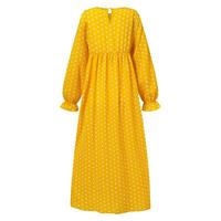 Aschulman Robe d'été personnalisée en mousseline de soie imprimée à pois pour femmes musulmanes