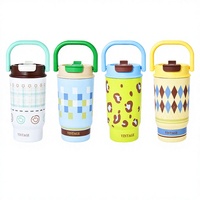 Bouteille d'eau isotherme personnalisée pour enfants, motif dessin animé, 500 ml, en acier inoxydable 18/8 à double paroi, isolation sous vide 12-24 heures