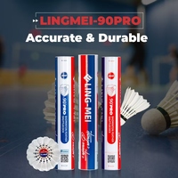LING MEI-90PRO BWF Volant de badminton en plumes d'oie, volants de badminton LING MEI 90 PRO pour tournoi international