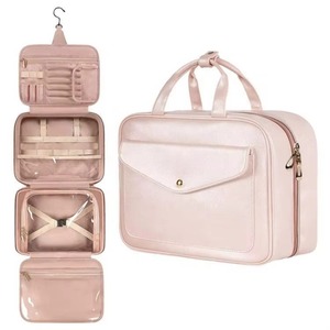 Bolsa de Cosméticos de Viaje, Neceser de Belleza, Bolsa de Almacenamiento de Artículos de Aseo, Color Rosa, Fábrica con Certificación BSCI - Product Image 1