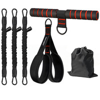 Equipo de Ejercicio con Cuerda de Resistencia Portátil, Entrenador de Fitness Ajustable para Entrenamiento de Fuerza de Brazos, Piernas y Abdomen